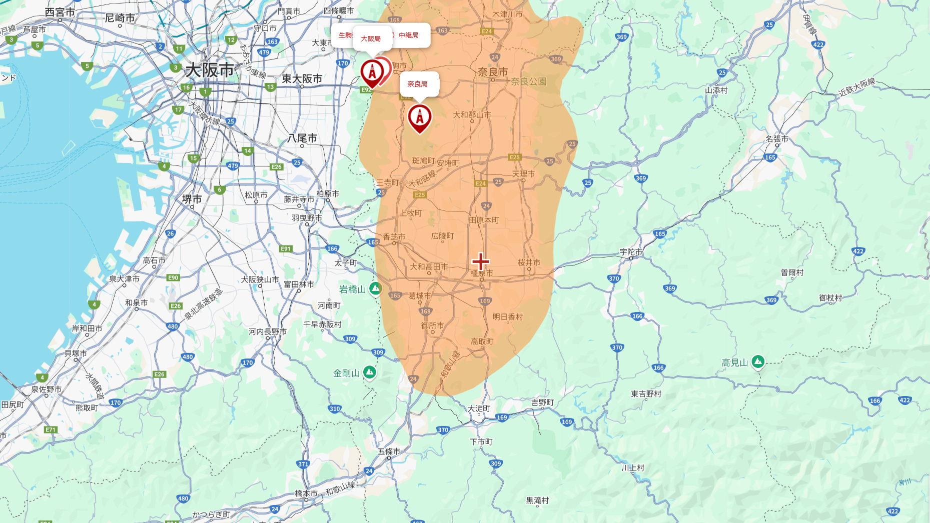 橿原市の電波事情